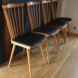 4 chairs baumann v5 skaï black light beech