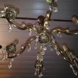 Lustre à pampilles cristal 6 lampes bougies