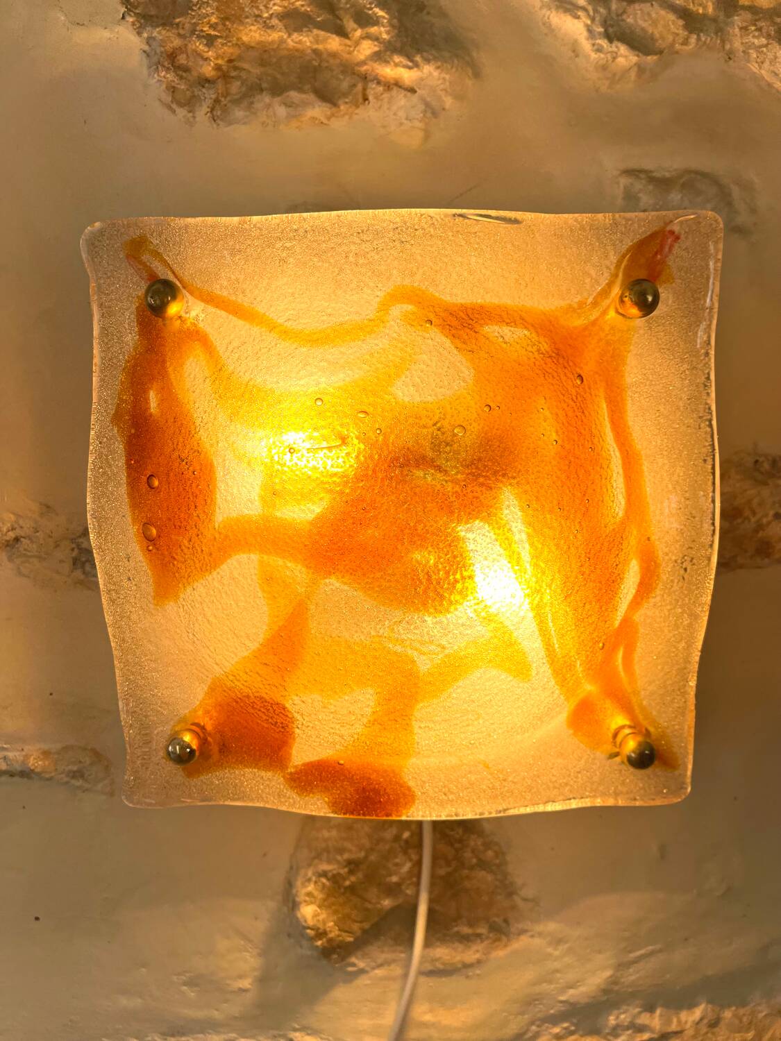 Mazzega two-tone glass wall lamp, Italy 1970s