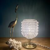 Vintage globe table lamp in molded and chiseled glass