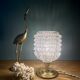 Lampe à poser globe vintage en verre moulé et ciselé
