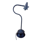 Lampe bureau ancienne petit abat jour cuivre socle faience