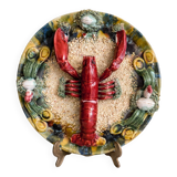Caldas ceramic Portugal large plate lobster relief decoration