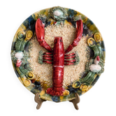 Caldas ceramic Portugal large plate lobster relief decoration