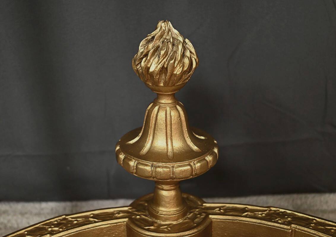 Small Half-Moon Console in Marble and Gilded Wood, Louis XVI Style – 20th Century