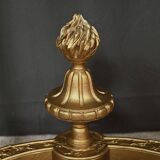 Small Half-Moon Console in Marble and Gilded Wood, Louis XVI Style – 20th Century