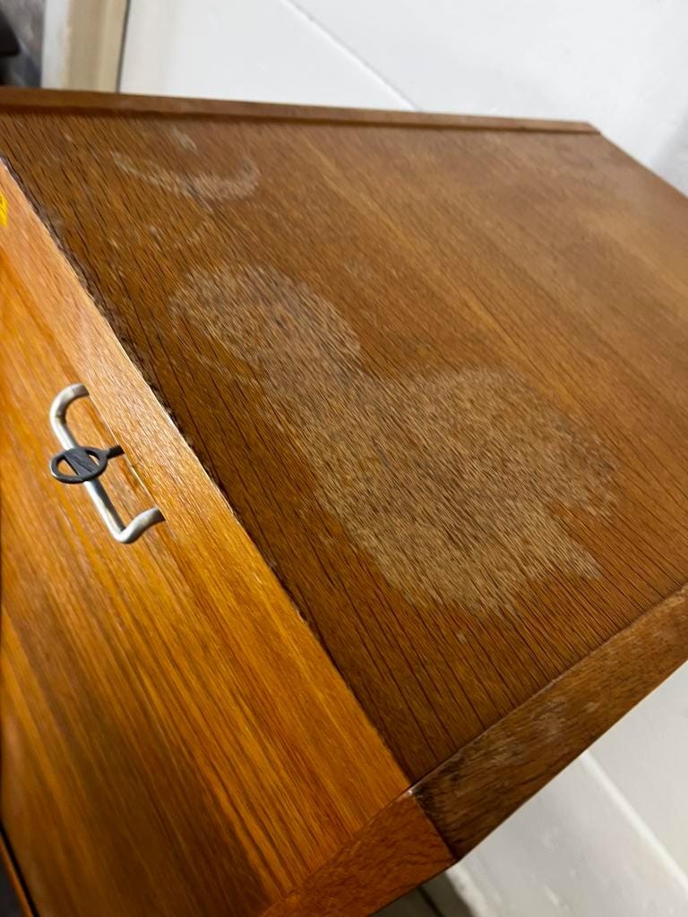 Vintage curtain wardrobe / archive cabinet with file supports