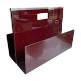 Magazine holder 70s plexiglass burgundy