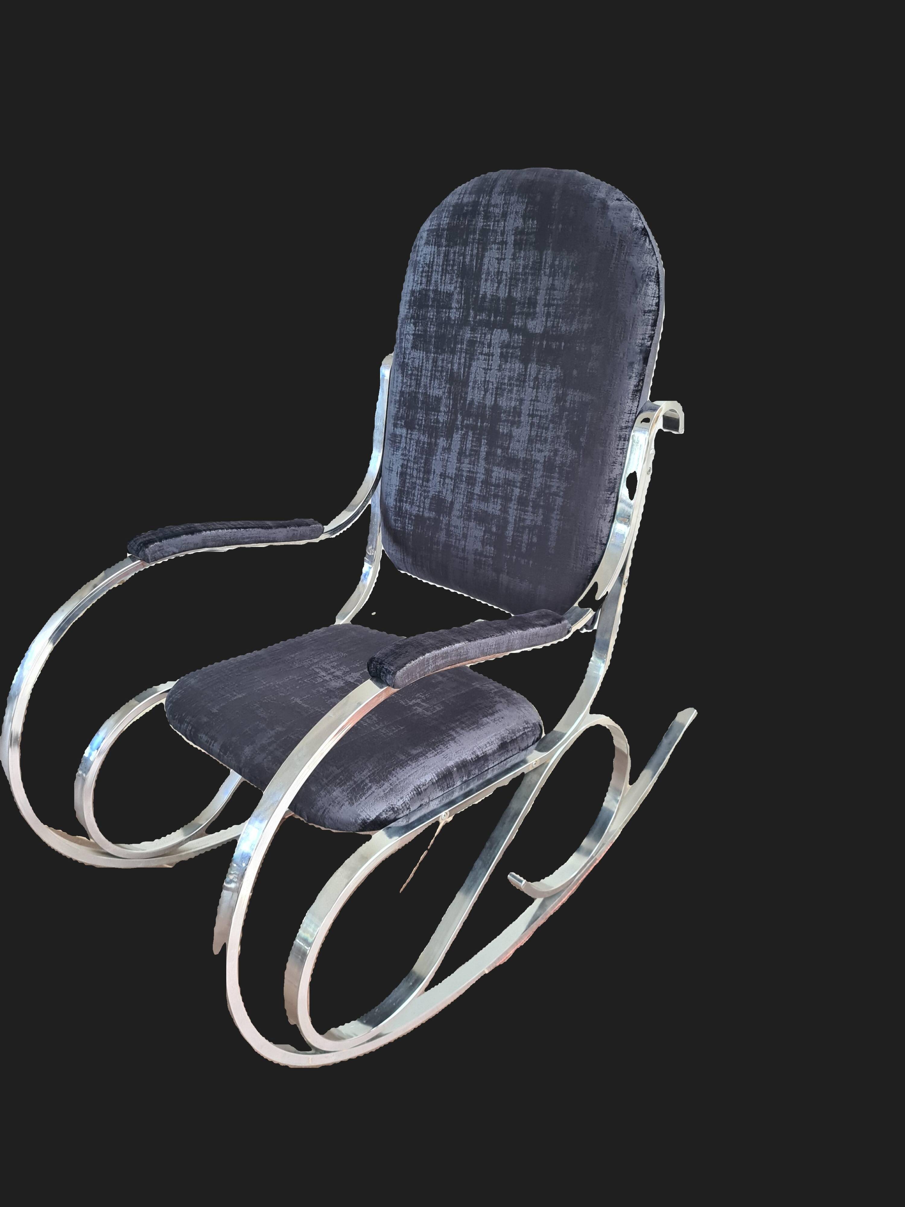 Italian Chrome Rocking Chairs