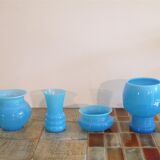 Ensemble de vases scandinave en verre opalin de Erik Hoglund 1960