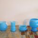Set of Scandinavian opaline glass vases by Erik Hoglund 1960