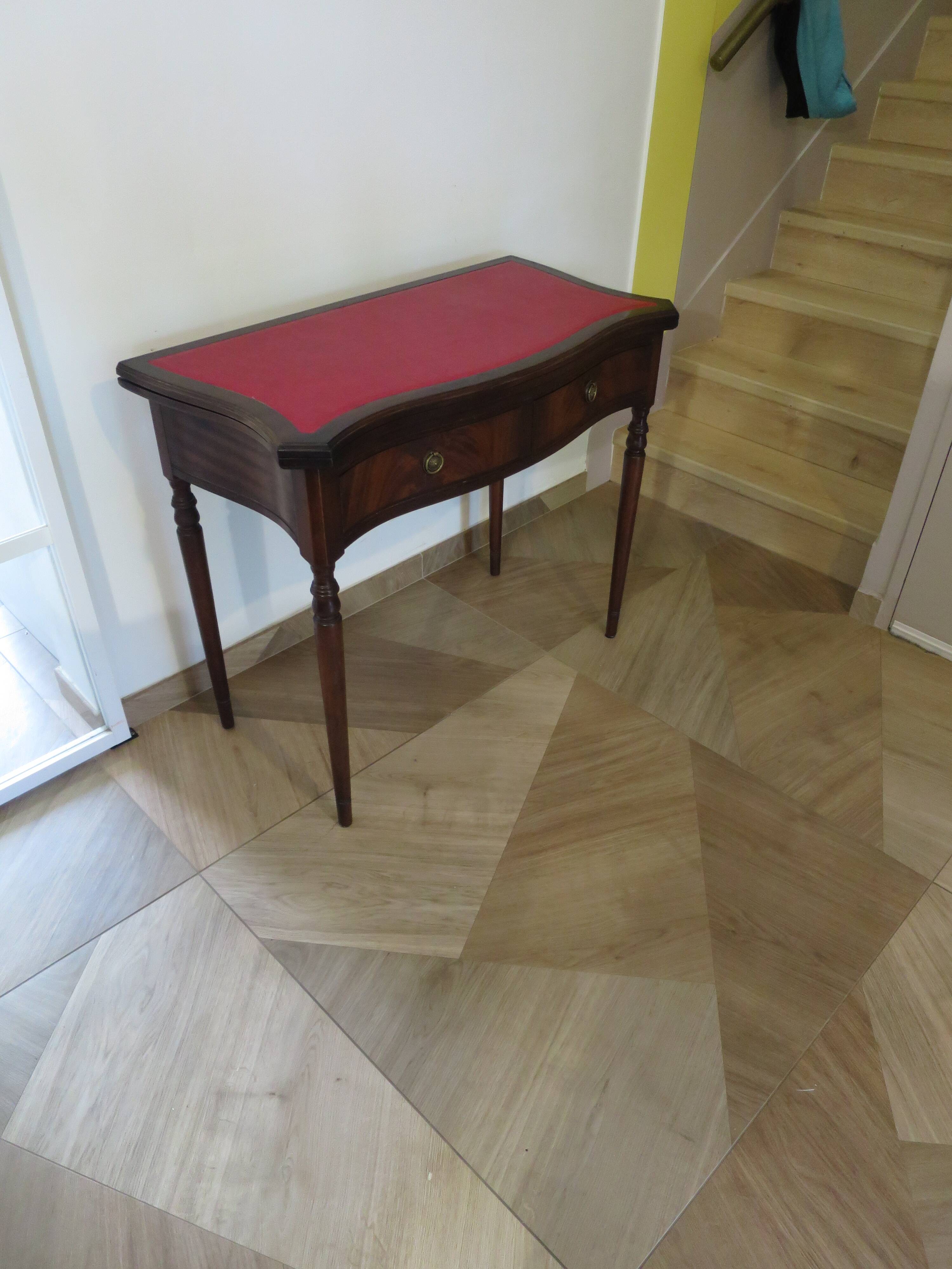 Table d’appoint extensible -Bureau-Années 80-Louis XV-teinte acajou