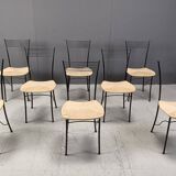 Vintage black metal and wicker italian bistro chairs.  Beautiful, elegant i