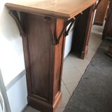 Fireplace art nouveau wood oak mantle façade dressing console