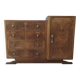 Art Deco buffet bar in walnut burl.