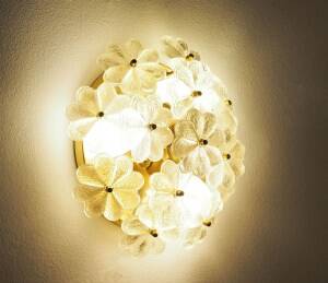 Lampe fleur en cristal Ernst Palme, années 1970