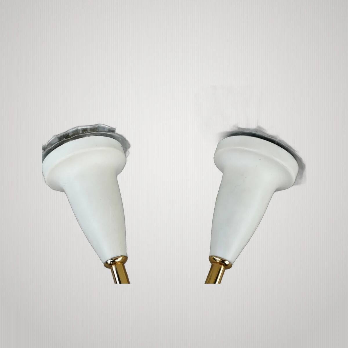 Pair of design wall lights 50s 60s lotus flower shape? Arlus? Lamp light.