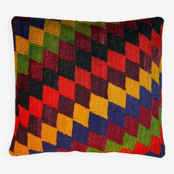 Housse de coussin kilim turc vintage, 55 x 55 cm