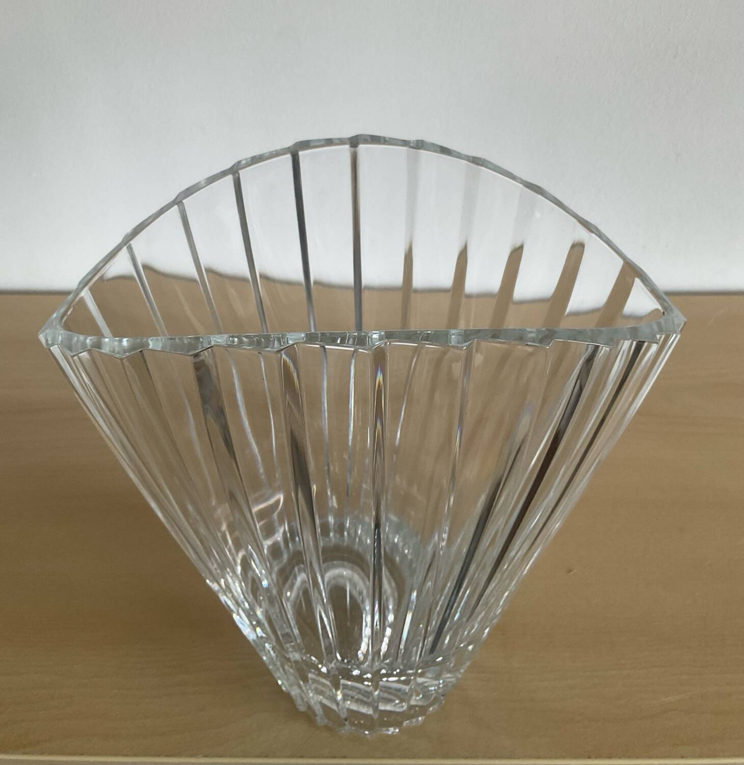 Vintage crystal fan vase