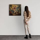 18th century Italian panel painting, Hermes entrusts Dionysus to the nymphs