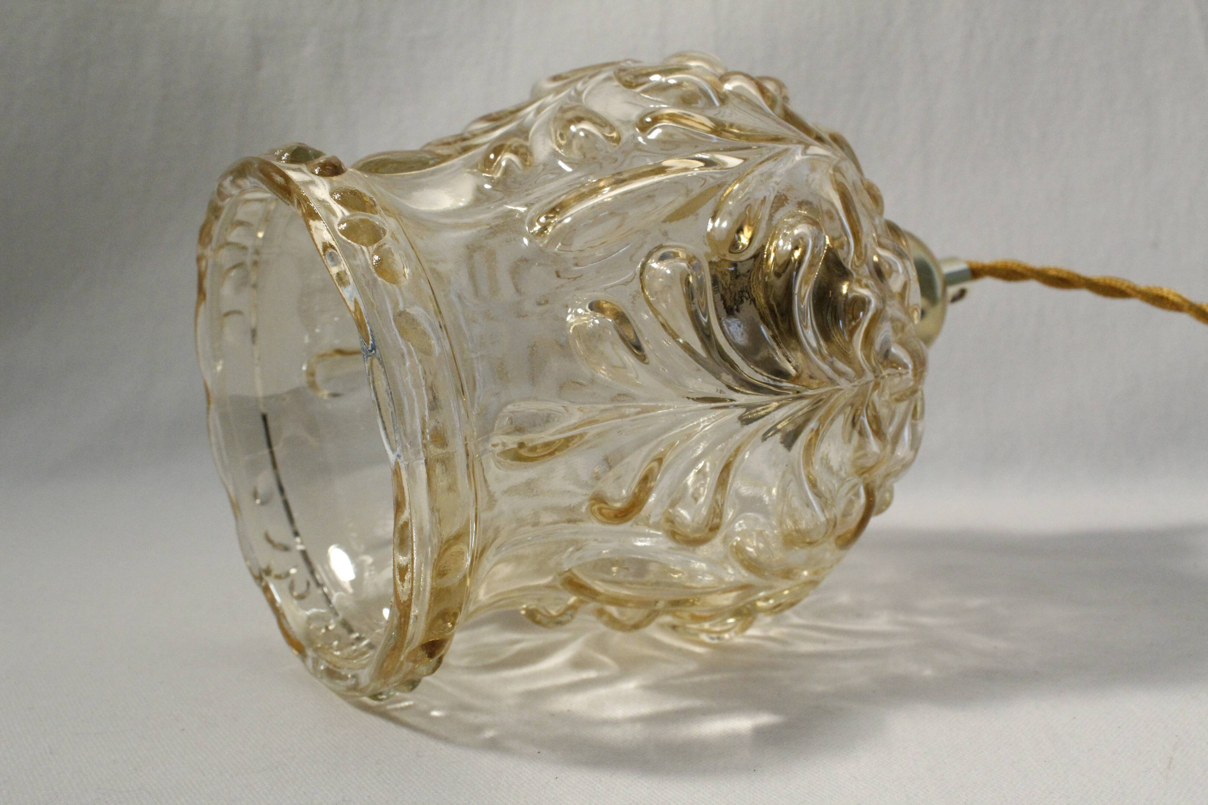 Vintage globe tulip walker amber glass, restored electricity