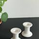 White Ceramic Coil Candlesticks