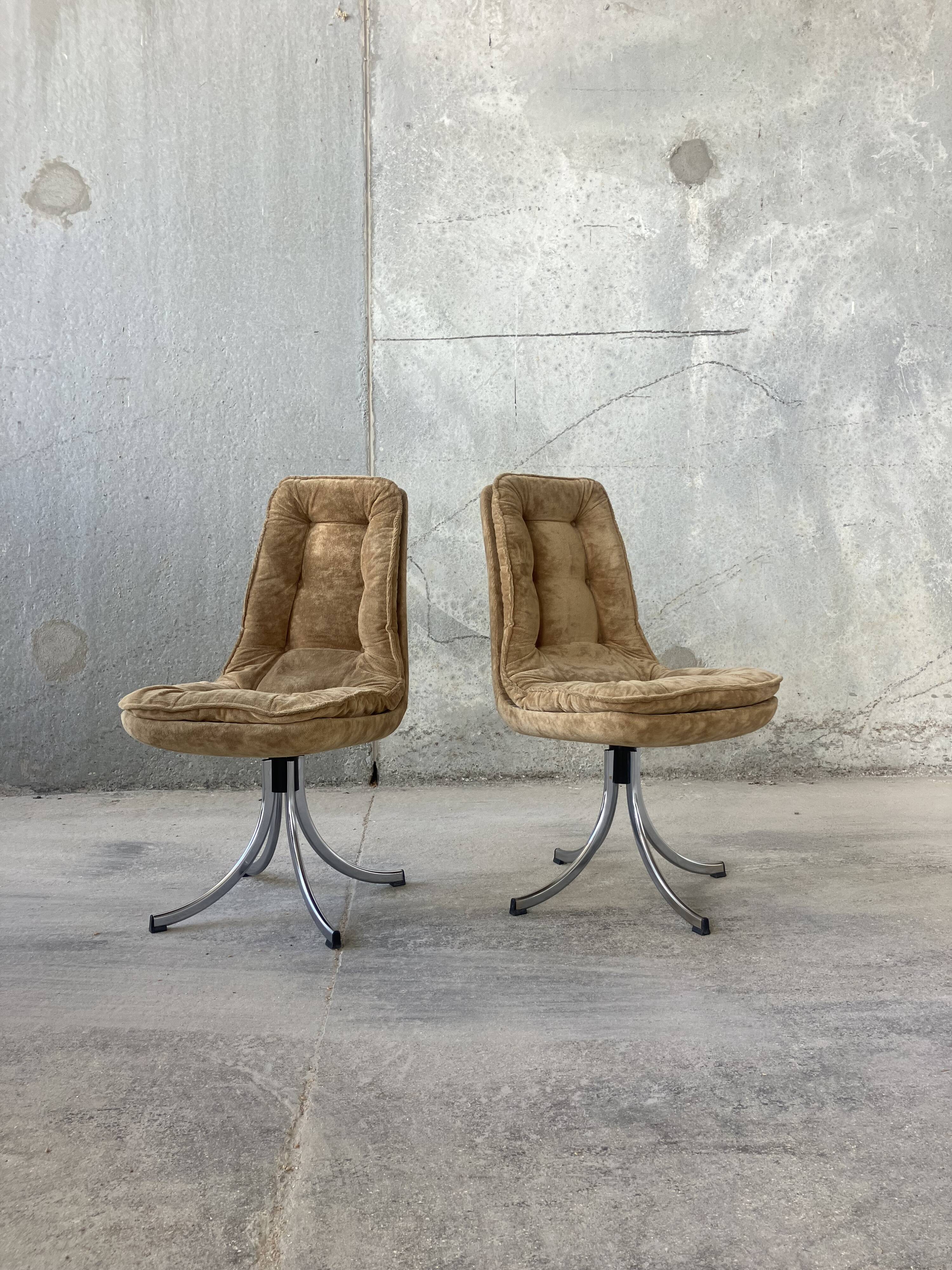 pair of Gastone Rinaldi swivel chairs for RIMA, 1970s