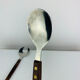 Teak and stainless steel salad cutlery in Scandinavian style, 1960s.