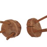6 Raw Log Stools or Bedside Tables France circa 1970