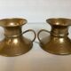 Pair of rat cave candlesticks with tulip base in bronze.