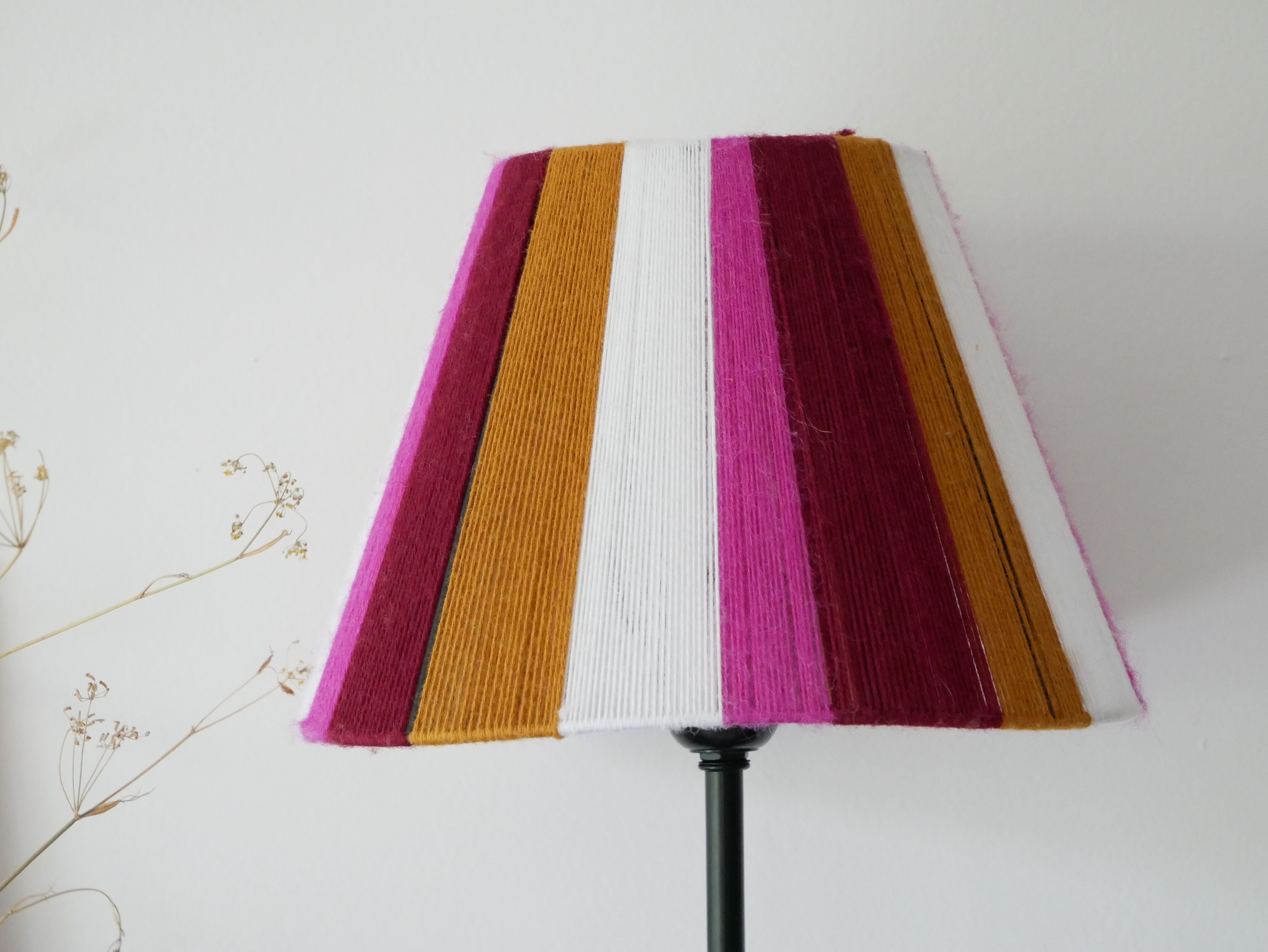 Lampshade model Irma - hand-woven lamps - Unique lampshade in woven yarn - woven suspension