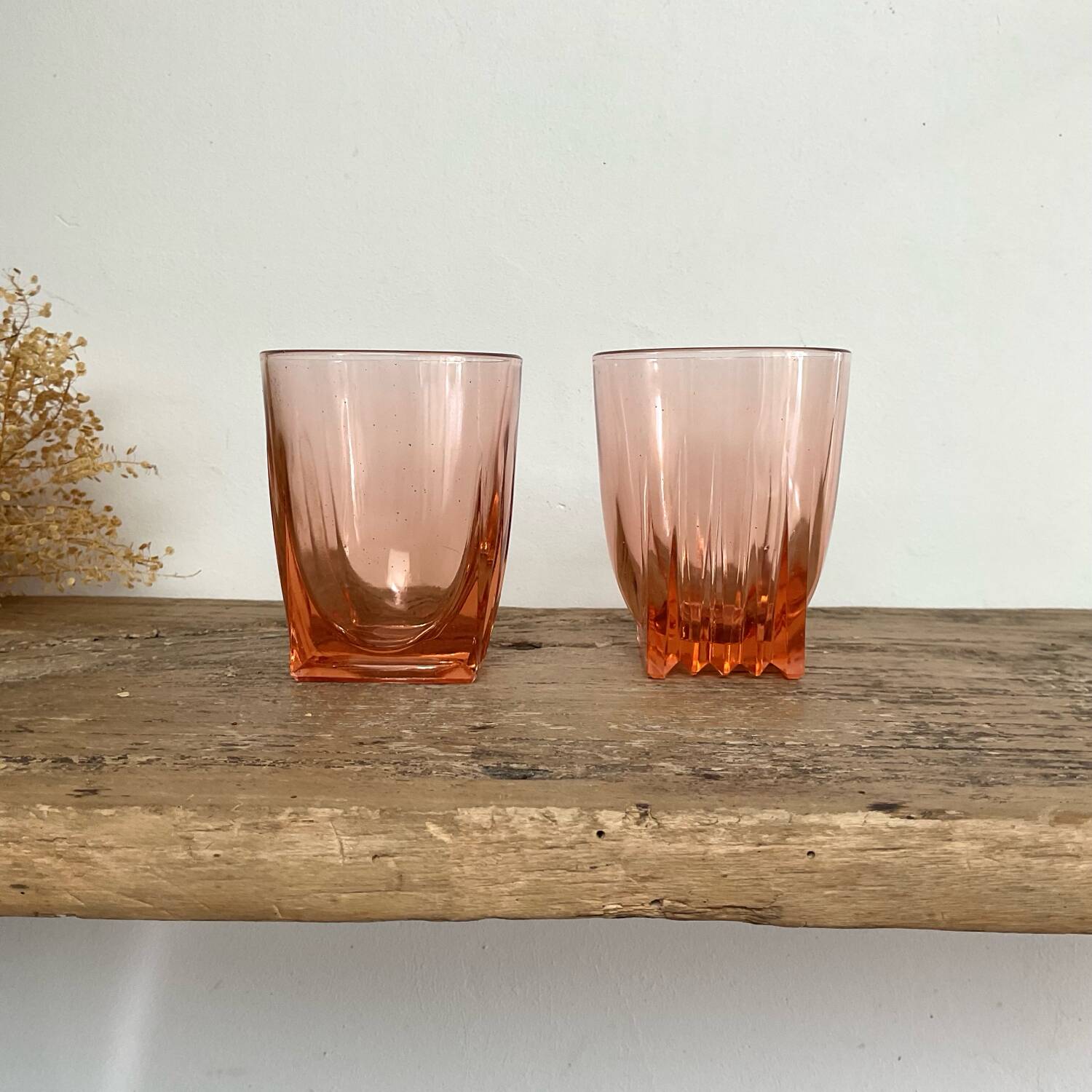 4 vintage “art deco” Rosaline glasses