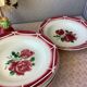 Plates Digoin Cibon Ironstone floral decoration