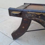 Table basse ancienne tibetaine bois cuivre
