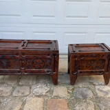Set of Moroccan cedar wood chests