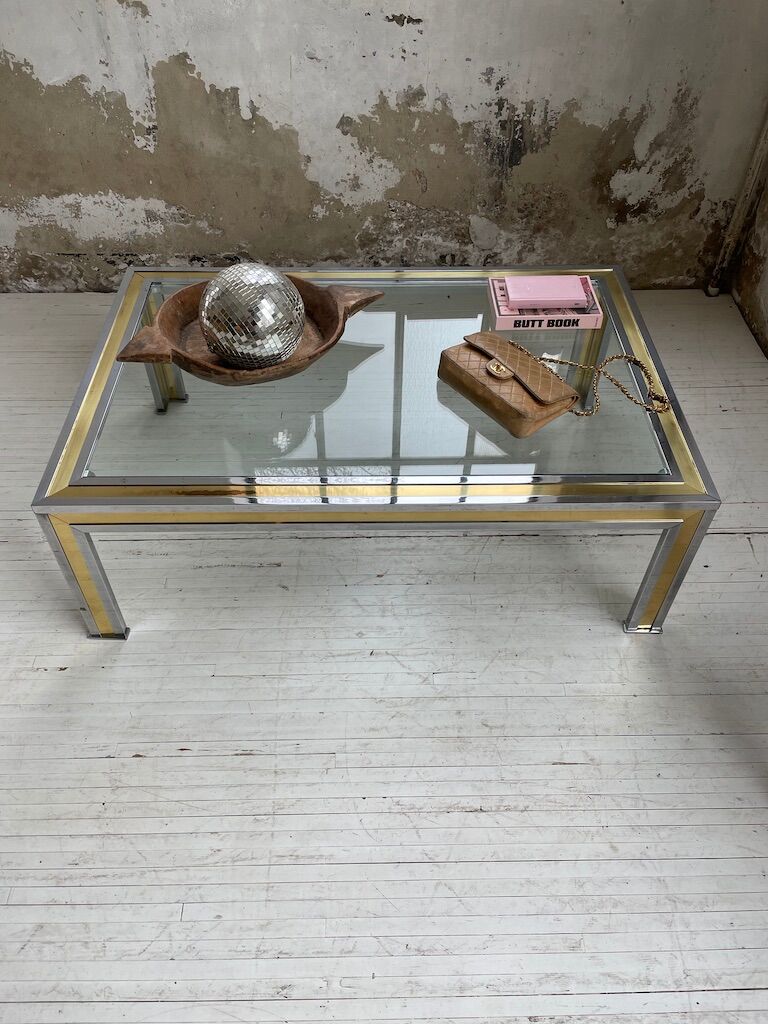 Brass chrome coffee table
