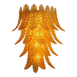 Italian Contemporary Amber "Felci" Murano Glass Wall Light