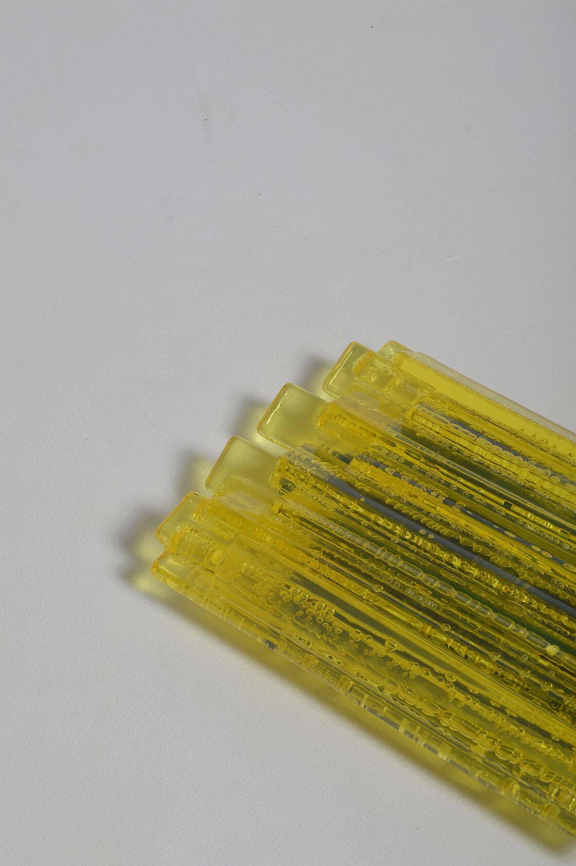 Set of Danish wall lamps Veega 1420 (yellow) by Claus Bolby for Cebo, 1960s