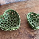 Woven ceramic heart-shaped baskets – Vallauris style