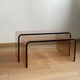 2 altuglas smoked nesting coffee table, 1970s