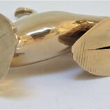 Pair of stylized birds in solid brass