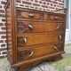 Art Deco chest of drawers, marble top, solid oak, dressing table