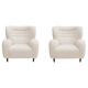 Late 20th Century Wool and Solid Wood Pair of Armchairs, Norway