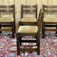 Suite de 4 chaises brutalistes en chêne des années 1950