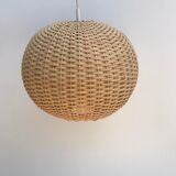 Hanging woven rattan lamp from the 1960s by Jansen Leuchten