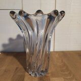 Molded glass tulip vase