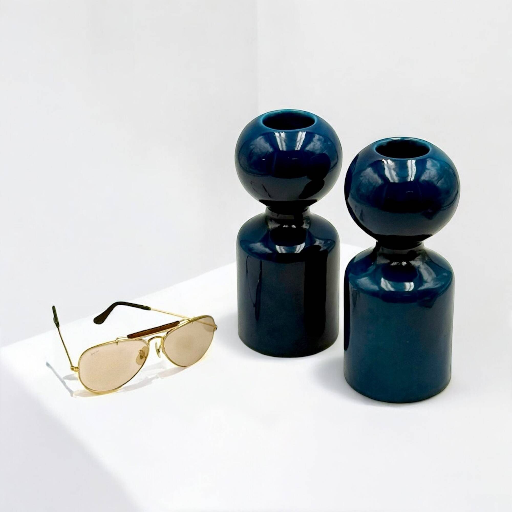 Bougeoirs en céramique Liisi Beckmann pour Gabbianelli des années 1970