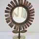 Copper and brass flower mirror by Vinay 60s