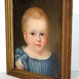 Antique 19th Century Oil Portrait Painting of a Child