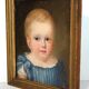 Portrait à l'huile d'un enfant, datant du XIXe siècle
